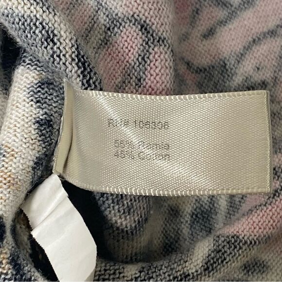 Boston Proper Animal Print Floral Jewled Button Front Cardigan Women's Size M - Picture 2 of 16